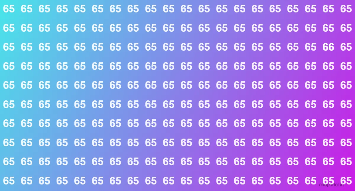 Optical Illusion Challenge: Can You Spot 66 Among 65 in 5 Seconds