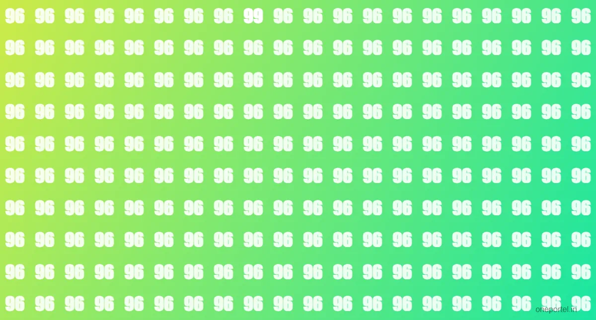 Optical Illusion Challenge: Can You Find 99 Hidden Among 96 in 7 Seconds